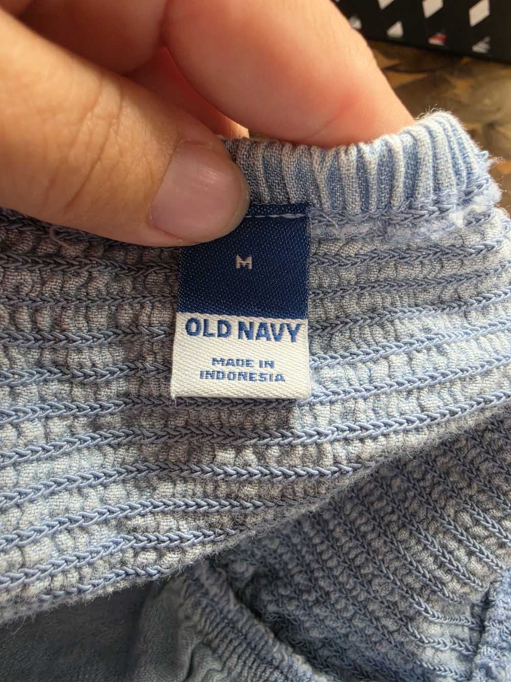 Old Navy Light Blue Puff Sleeve Peplum Blouse - Picture 3 of 5